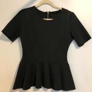 Olivaceous Grey Peplum Top